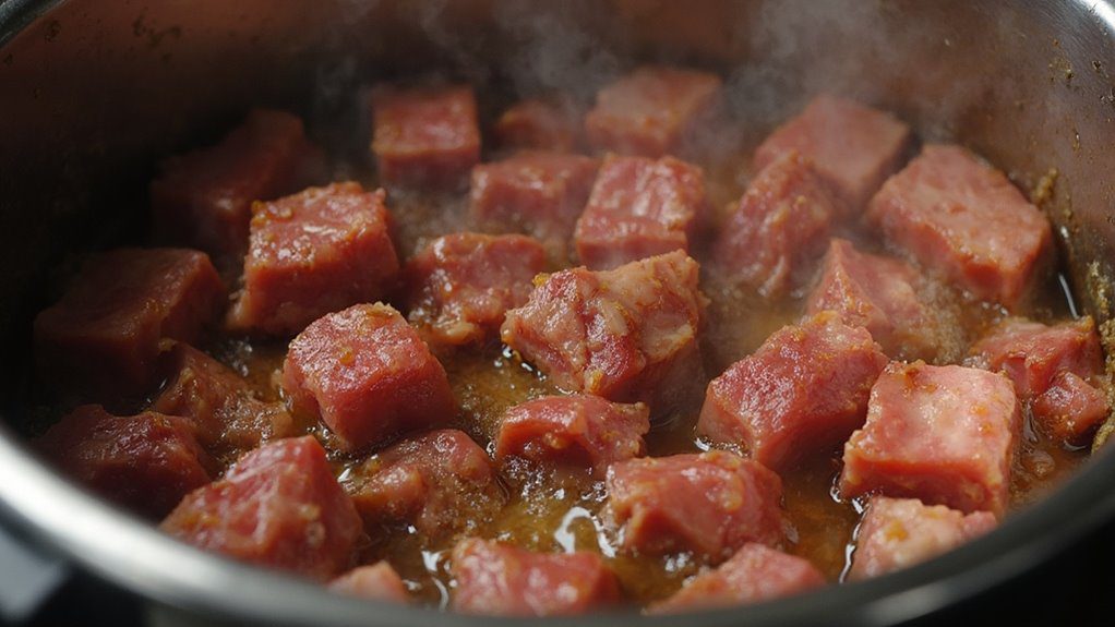 brown meat in batches
