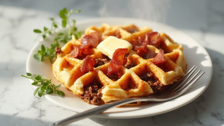 carnivore breakfast meat waffles