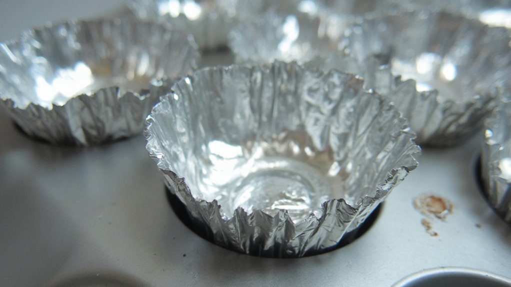 cover muffin tin with foil