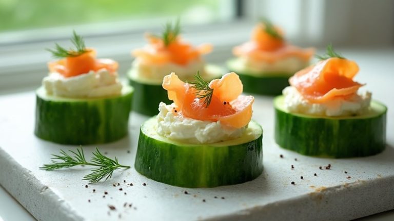 cucumber cups with smoked salmon