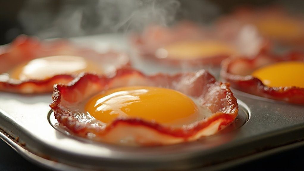 eggs mixed with bacon