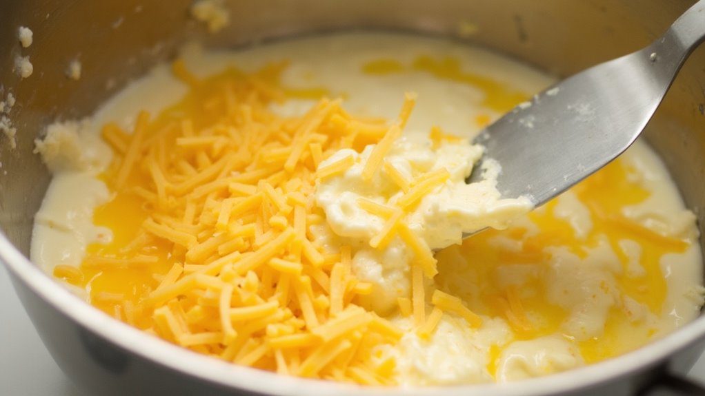 fold cheese into mixture