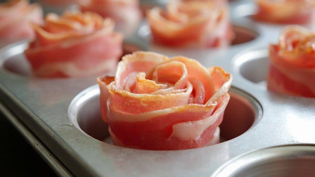 form bacon into cups