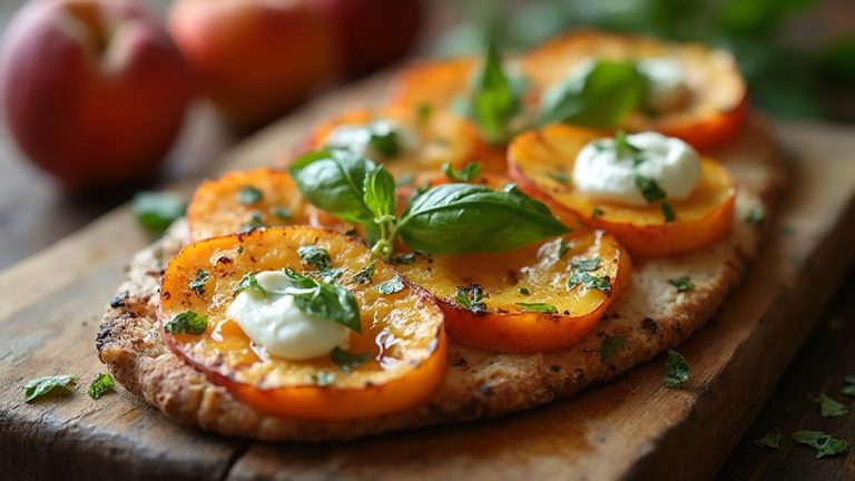 grilled peach flatbread recipe