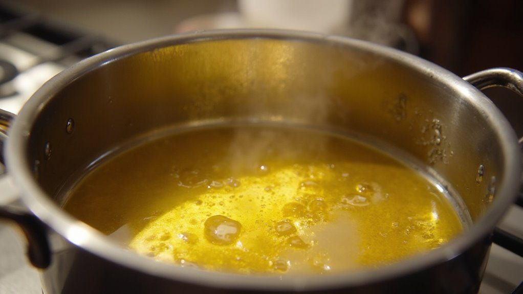 heat oil in pot