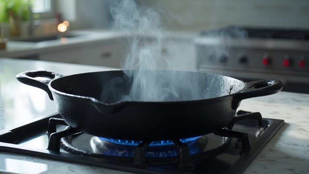 heat pan until smoking