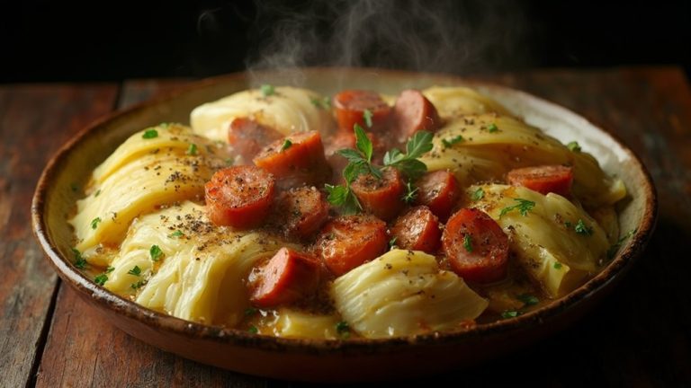 keto cabbage sausage dinner