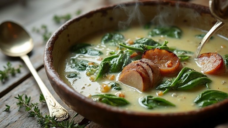keto sausage spinach soup