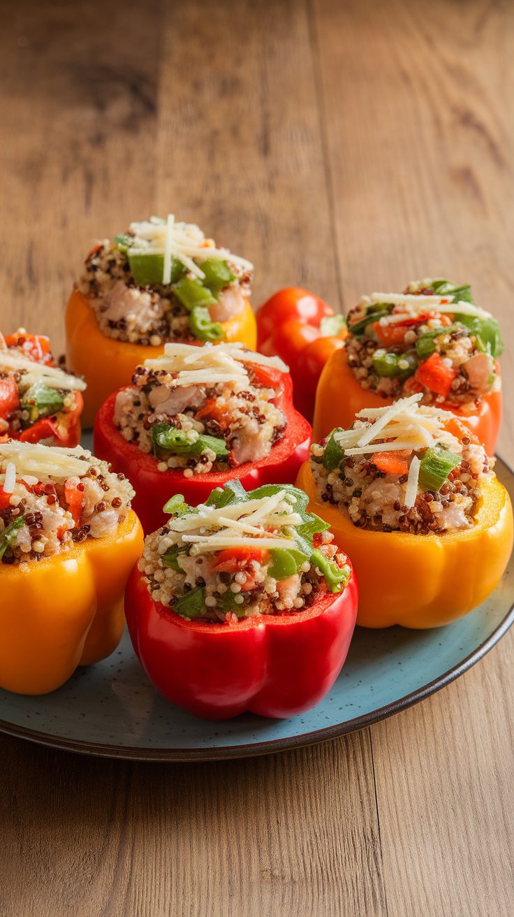 Nutritious Omega-3 Stuffed Bell Peppers with quinoa and vegetables