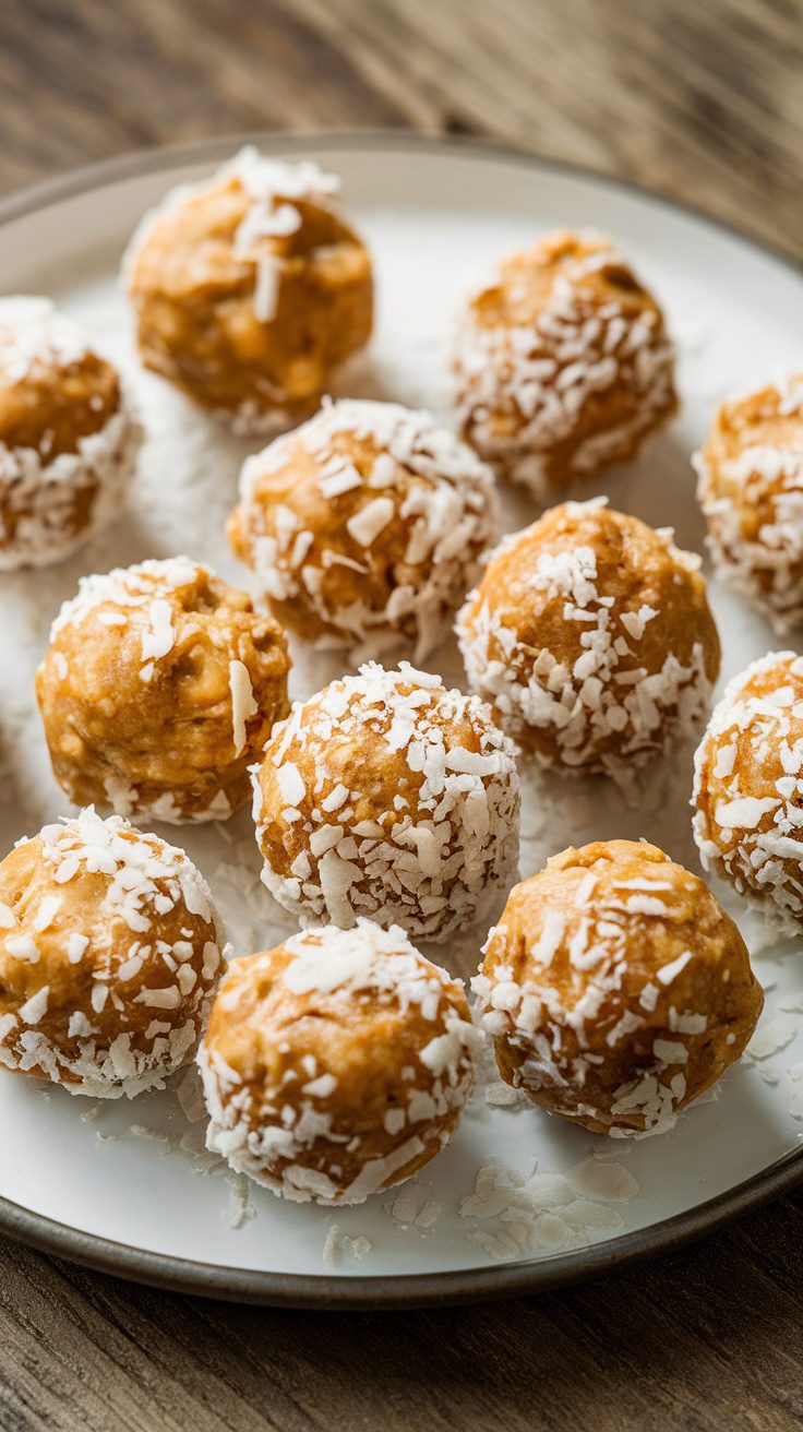 Nutritious Turmeric Ginger Energy Bites on a plate