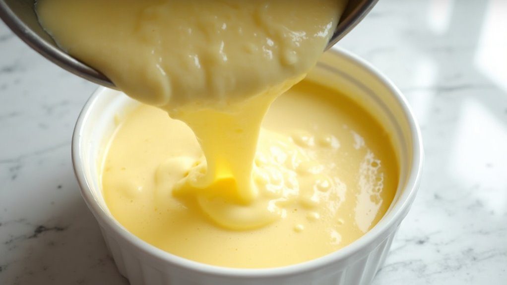 pour mixture into dish