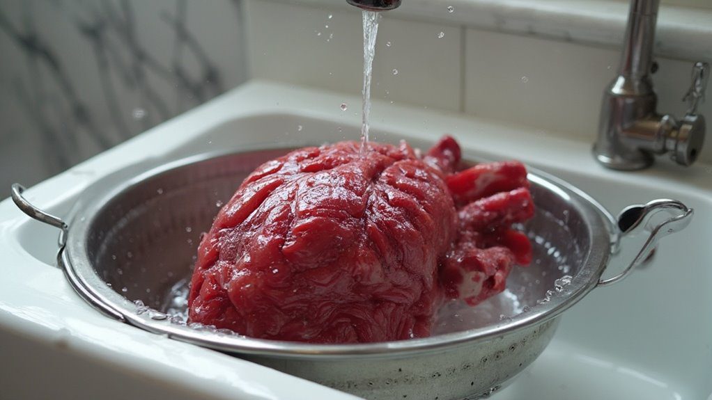 rinse beef heart thoroughly