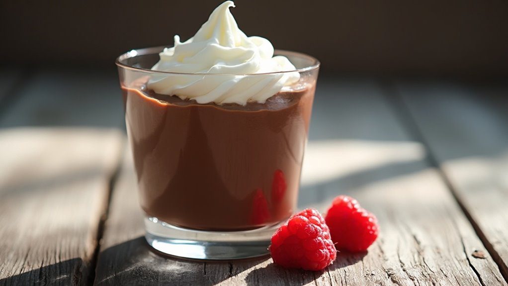 serve dessert with topping