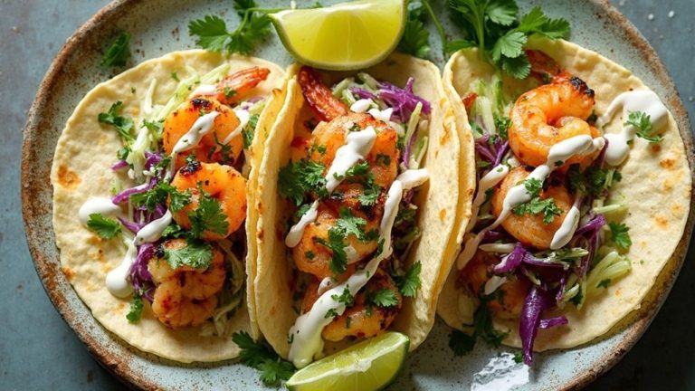 shrimp tacos with slaw