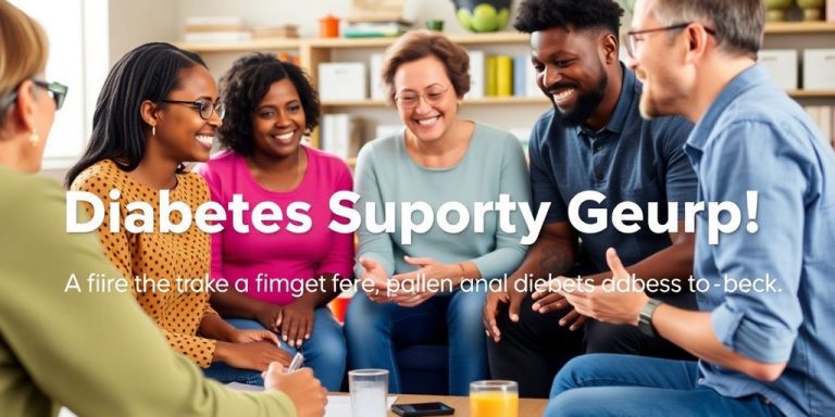 Diverse group of people in a diabetes support meeting.