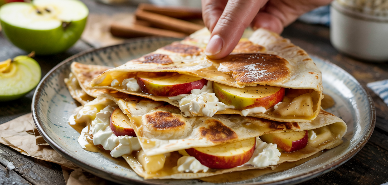 Apple Cinnamon Cottage Cheese Breakfast Quesadillas Apple Cinnamon Cottage Cheese Breakfast Quesadillas