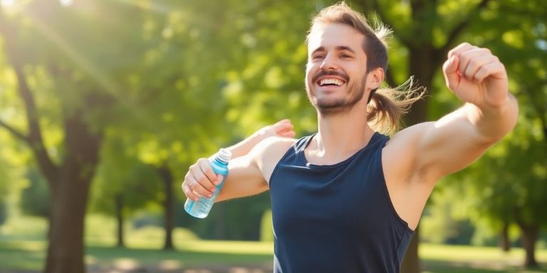 Person exercising outdoors, promoting health and vitality.