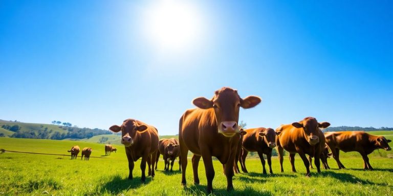 Cows grazing in a lush green pasture.