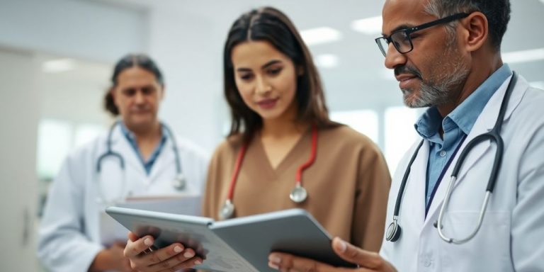 Patient and doctor discussing diabetes care.