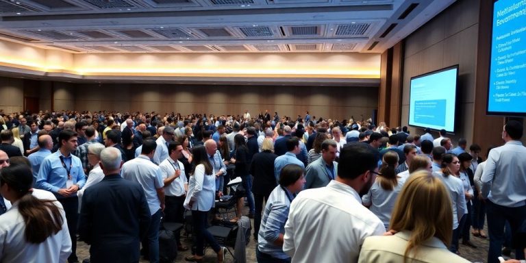 Attendees gathered at a conference.