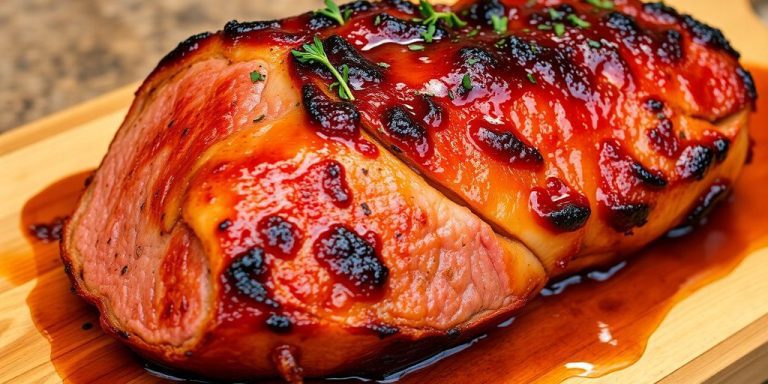 Perfectly cooked beef tenderloin roast on a platter.